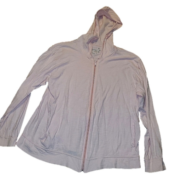 Light Pink T-Shirt Hoodie Zippered XL - Picture 1 of 8